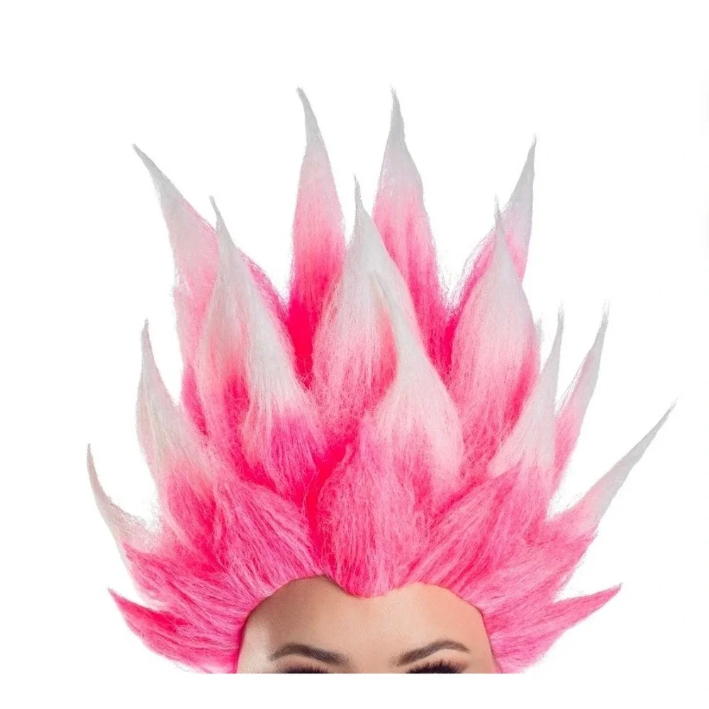 Anime Wig Adult One Size Fits Most Spiky Halloween‎ Pink Cosplay Costume